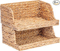 VATIMA Water Hyacinth Storage Baskets with Large Open-Front for Kitchen, Decorative for Living Room, 13.4” x 9.5” x 5.5”, 2 Pack