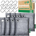 Activated Charcoal Odor Absorber, 8 Pack w Hooks Nature Odor Eliminator for Strong Odor, Bamboo Charcoal Air Purifying Bags, Moisture Absorbers for Fresh Home Car Closet Pet, Smoke Smell Deodorizer
