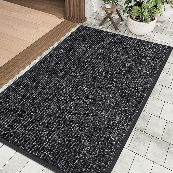 Front Door Mat Indoor Outdoor Entrance, 30" x 48" Dirt Resistant and Absorbent Door Mat, TPR Backing Non-Slip Doormats, Easy to Clean, Low Profile Welcome Floor Mat for Outside Entry