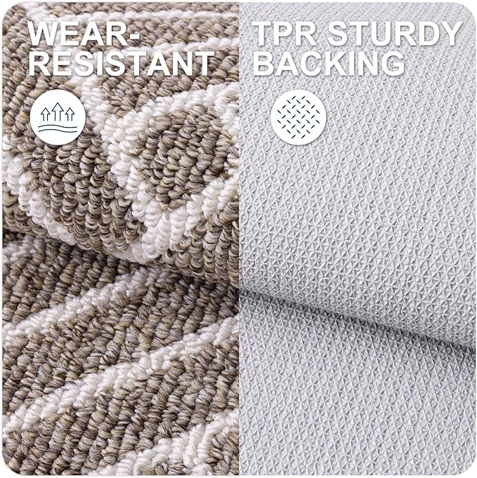 OLANLY Large Indoor Door Mat, 71x47 Inch, Dirt Resistant and Absorbent, Non-Slip Rubber Backing Floor Mats, Easy Clean Low-Profile Doormat for Entryway, Front Door, and Inside Entrance, Khaki