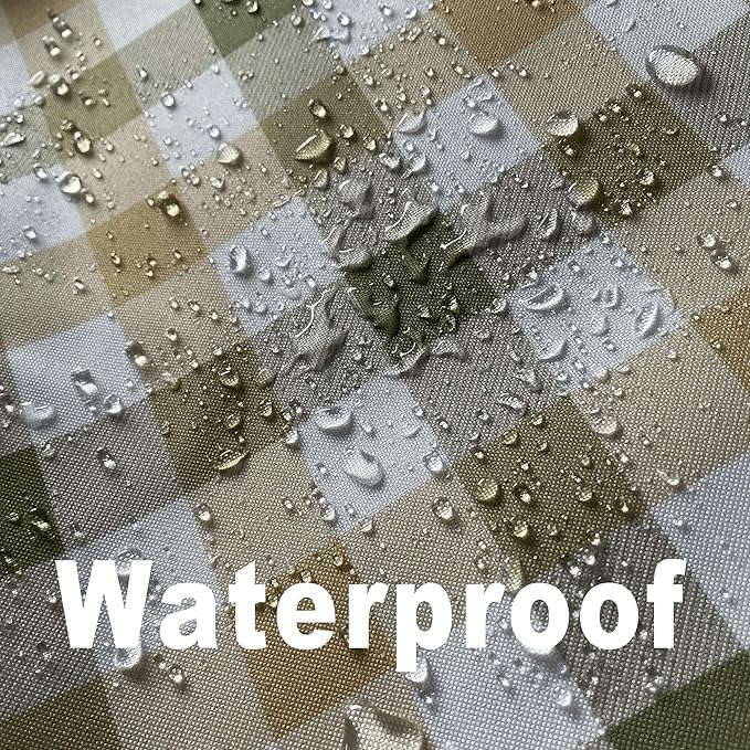 Classic Gingham Tablecloth Fabric - Oblong 58x120 Water Resistant Chequered Pattern Table Cloth for Indoor/Outdoor Use - Tabletop Cover for Birthday, Picnics, Gardens, and Parties