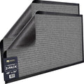 Sierra Concepts Front Door Mat X-Large Welcome Floor Mats - Entryway Indoor Outdoor Entrance Doormat, Patio, Porch, Muddy Dog Shoe, Inside Outside Low Profile 48x36in, 2-Pack Battleship Gray