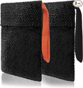 2 Pack Soap Bag Deep Roughness,Bar Soap Pouch Saver Pocket,Body Scrubber Shower Sponge Loofah,Exfoliating Bath Sponge (Black)
