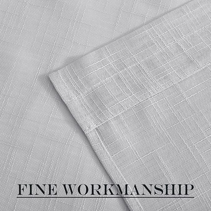 NICETOWN Door Curtain 40 inches Long - Linen Textured French Door Curtain, Semitransparent Sheer Panel 40 inches Length (1 Panel, Light Grey, with Single Tieback)