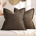 ZWJD Pillow Covers 20x20 Set of 2 Soft Polyester Textured Pillow Covers with Stylish Flange Edge Cozy Farmhouse Throw Pillows for Couch Bed Sofa Living Room