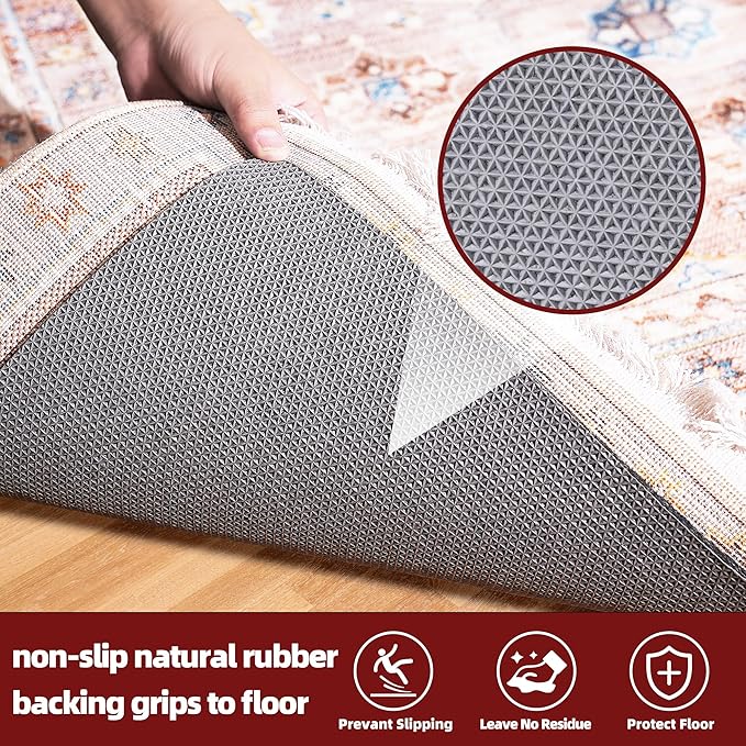 BAGAIL Felt and Natural Rubber Backing Rug Pads 1/4” Thick, 2 x 4 Ft Non Slip Carpet Gripper Keep Rugs in Place, Under Area Rug Protective Cushioned Pads, Carpet Runners, Hardwood Floors Protection