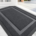 OLANLY Front Door Mat Indoor Outdoor Entrance, Waterproof All-Season, All-Weather Doormat, Sturdy Natural Rubber, Fade Resistant, Low Profile, Easy Clean Patio Porch Entryway Mat, 47x17, Grey