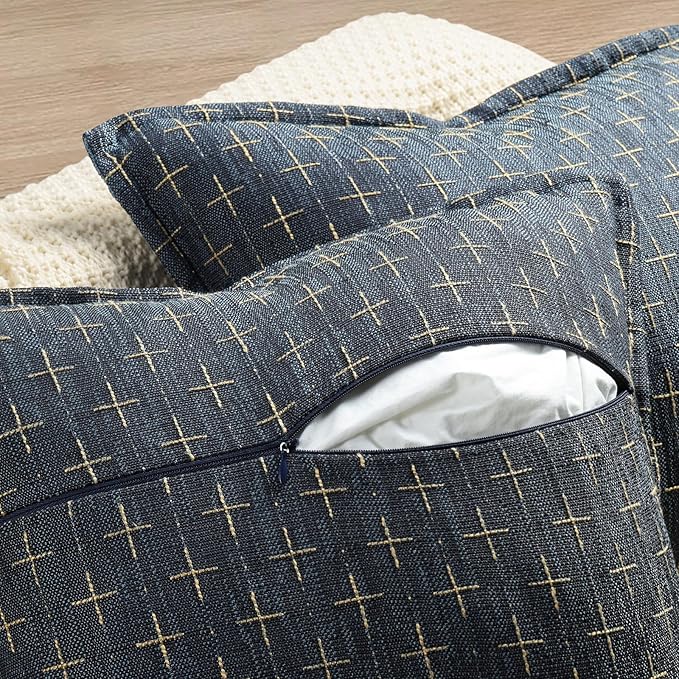 ZWJD 12x20 Pillow Covers Set of 2 Soft Polyester Textured Pillow Covers with Stylish Flange Edge Cozy Farmhouse Throw Pillows for Couch Bed Sofa Living Room