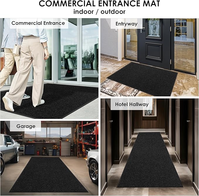 4′ x 43′ Front Door Mat Indoor Outdoor Entrance, Commercial Floor Mat Heavy Duty Dirt Trapper Entryway Doormat, Custom Size Non Slip Rubber Backing Welcome mat, Door Mat for High Traffic Area