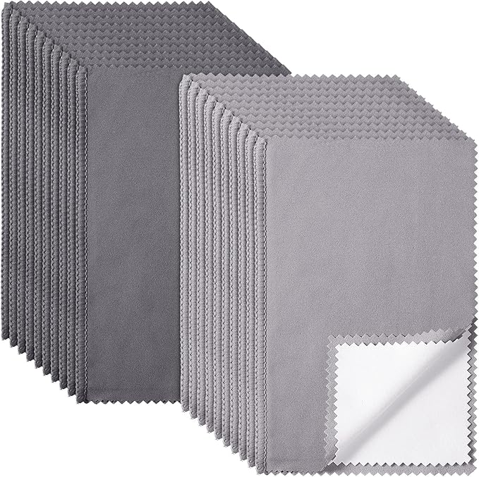 Breling 20 Pcs Silver Jewelry Polishing Cloths 6 x 8 inches Jewelry Cleaning Cloth Sterling Polish Cloths for Jewelry