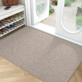 LUMI Ultra Thin Door Mat for Entryway, Low Profile Non Slip Rubber Backing Indoor Doormat, Easy Clean Welcome Entrance Mat for Inside House, Patio,Beige 32"x48"