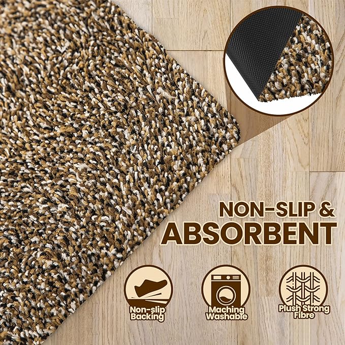 Premium Microfiber Indoor Door Mat – 36"x60" Washable Entry Mat, Non-Slip, Waterproof Backing, Super Absorbent, Low Profile Entryway Doormat for Indoor Entrance