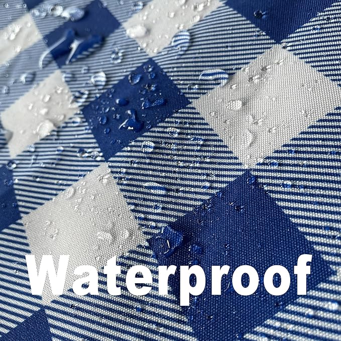 Waterproof Checkered Tablecloth Runner Fabric - Rectangle 12x108 Inch Classic Gingham Buffalo Plaid Table Cloth for Indoor/Outdoor Use - Table Cover for Kitchen, BBQs, and Parties