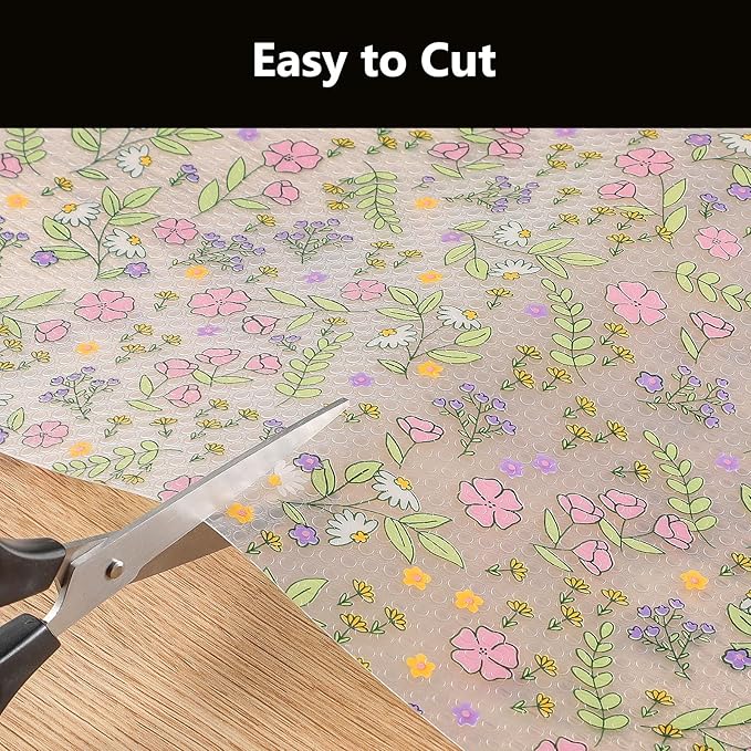INNOLITES Non-Slip Shelf Liner – Cabinet & Drawer Liner Non-Adhesive – Waterproof Oil-Proof – Durable EVA with Floral for Kitchen Cabinets Refrigerator – BPA-Free, Easy to Cut 11.8" x 118"
