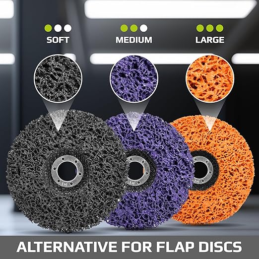 4.5 Inch Paint Stripping Disc - Rust Remover Wheel, Abrasive Discs Rust, Oxidation, Paint Remover Stripper Discs - Soft Strip Discs 4 1/2 for Angle Grinder GRAFF 10 Packs (7/8" Arbor)