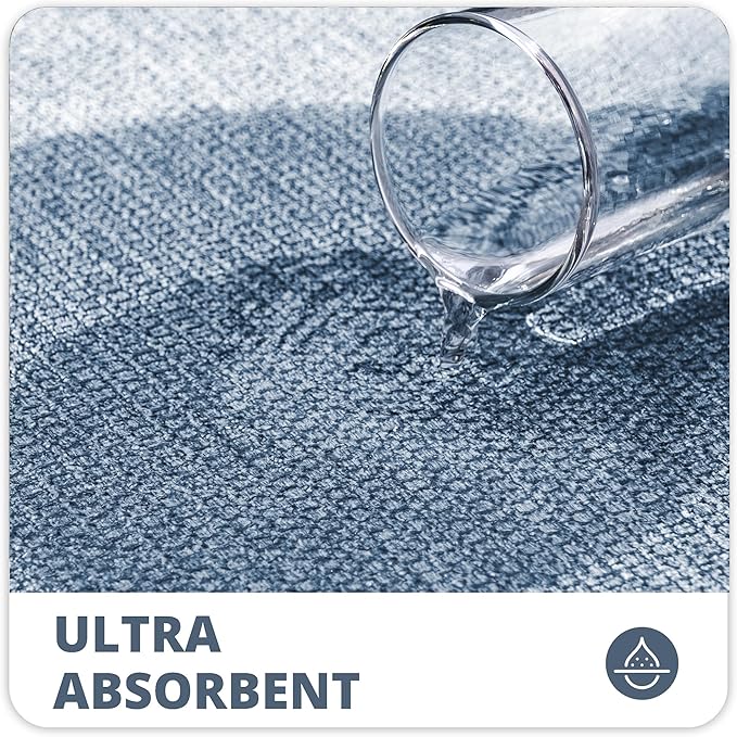 Bath Mat,Ultra Thin Bathroom Runner Rugs,Large Bath Mats for Bathroom,Quick Dry,Non-Slip,Machine Washable,Low Pile,Bath Rug,Shower Outside,Sink,Home Decor Accessories.Blue,1'5"x4'11"（17x59inch）