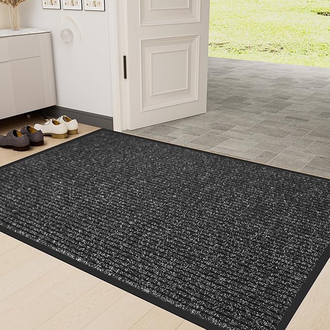 Front Door Mat Indoor Outdoor Entrance, 36" x 72" Dirt Resistant and Absorbent Door Mat, TPR Backing Non-Slip Doormats, Easy to Clean, Low Profile Welcome Floor Mat for Outside Entry