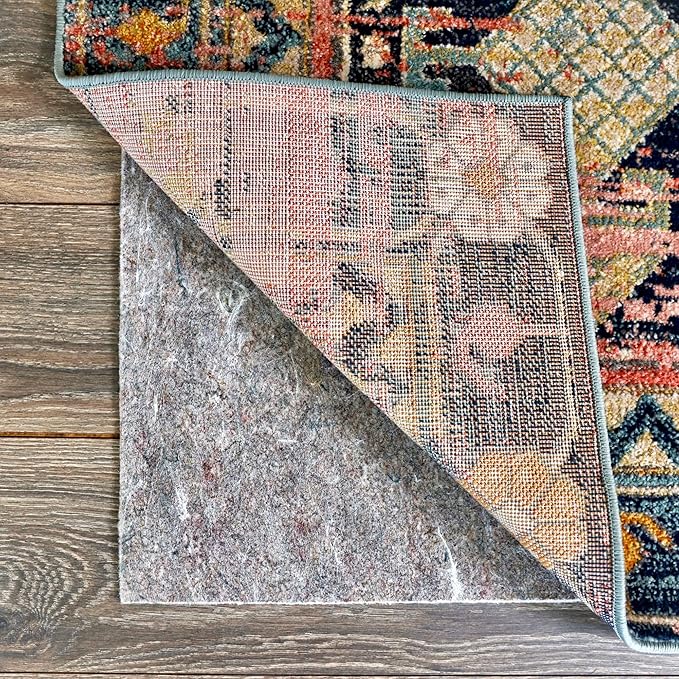 RUGPADUSA - Dual Surface - 11' Square - 1/8" Thick - Felt + Rubber - Non-Slip Backing Rug Pad - Adds Low-Profile Comfort and Protection