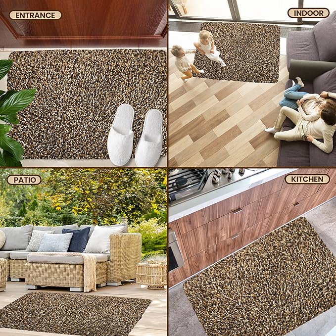 Premium Microfiber Indoor Door Mat – 36"x60" Washable Entry Mat, Non-Slip, Waterproof Backing, Super Absorbent, Low Profile Entryway Doormat for Indoor Entrance
