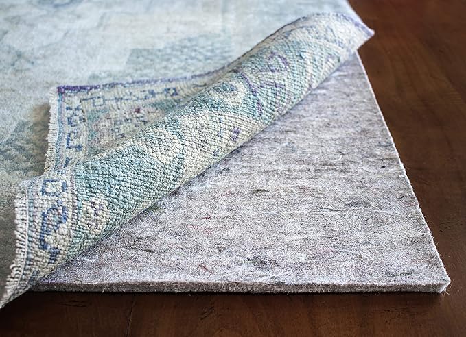 RUGPADUSA - Dual Surface - 10'x14' - 3/8" Thick - Felt + Rubber - Enhanced Non-Slip Rug Pad - Adds Comfort and Protection - for Hard Surface Floors
