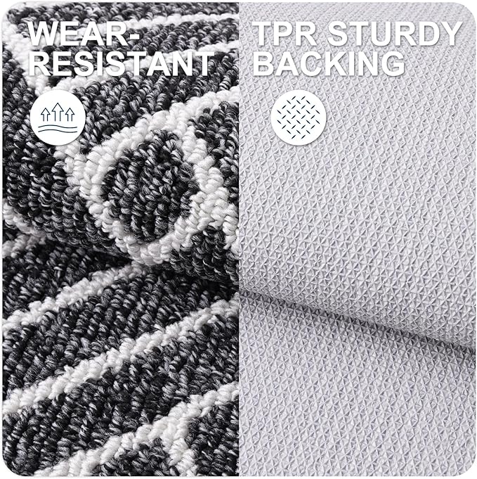 OLANLY Large Indoor Door Mat, 59x35 Inch, Dirt Resistant and Absorbent, Non-Slip Rubber Backing Floor Mats, Easy Clean Low-Profile Doormat for Entryway, Front Door, and Inside Entrance, Black