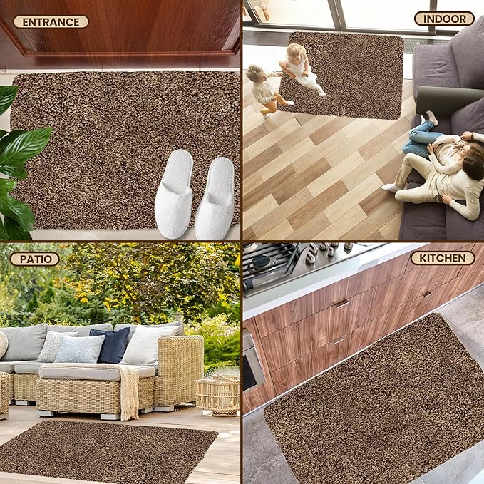 Premium Microfiber Indoor Door Mat – 32"x48" Washable Entry Mat, Non-Slip, Waterproof Backing, Super Absorbent, Low Profile Entryway Doormat for Indoor Entrance