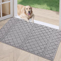 REFETONE Indoor Doormat, Front Back Door Mat 24"x36" Absorbent Rubber Backing Non Slip Door Mats, Low-Profile Resist Dirt Rugs, Machine Washable Door Rug Inside Floor Mat for Entryway, Light Grey