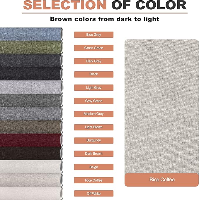 Fine Linen Repair Patches, Self-Adhesive Linen Fabric Patches, 12X40 inch Extra Size, Multi Color, Can be Used for Linen Sofa Repair and Linen Clothes Repair(12" x 40",Rice Coffee)