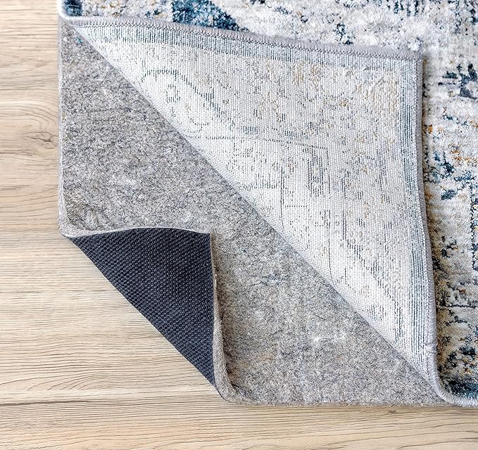 RUGPADUSA - Dual Surface - 10' Square - 3/8" Thick - Felt + Rubber - Enhanced Non-Slip Rug Pad - Adds Comfort and Protection - for Hard Surface Floors